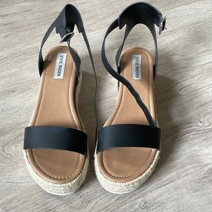 Steve Madden Black Espadrille Sandal Women’s size 9